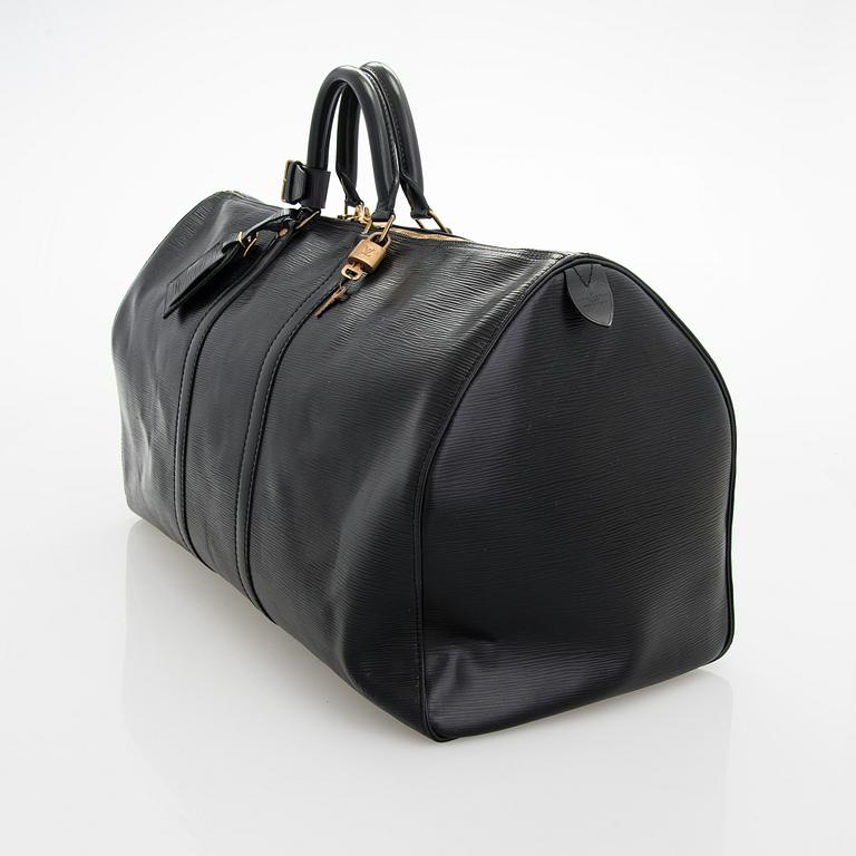 Louis Vuitton, A Black Epi Leather Keepall Bag.