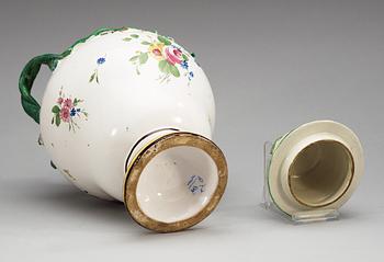 A Swedish Marieberg faience jar with cover, 18th Century.