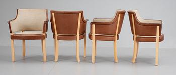 FÅTÖLJER, 4 st, "Riksdagen", design Åke Axelsson för Gärsnäs Möbler AB. 1980-tal.