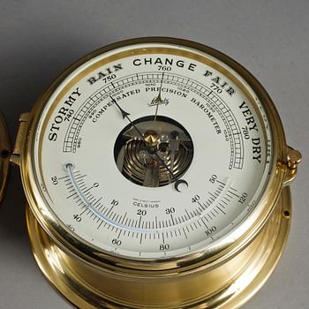SKEPPSUR SAMT BAROMETER, mässing, "Royal Mariner", Schatz, Tyskland, 1900-talets andra hälft.