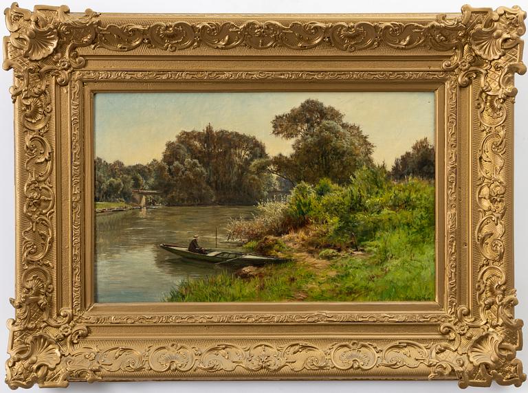 Gabriel Mathieu, French river landscape.