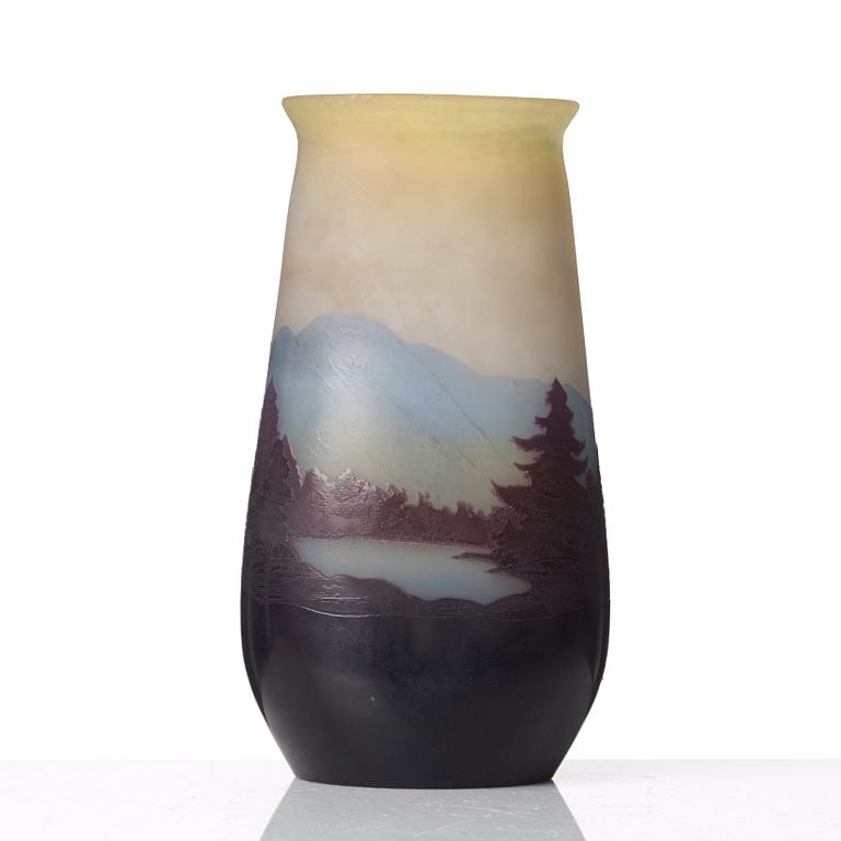 Emile Gallé, an Art Nouveau cameo glass vase, Nancy, France.