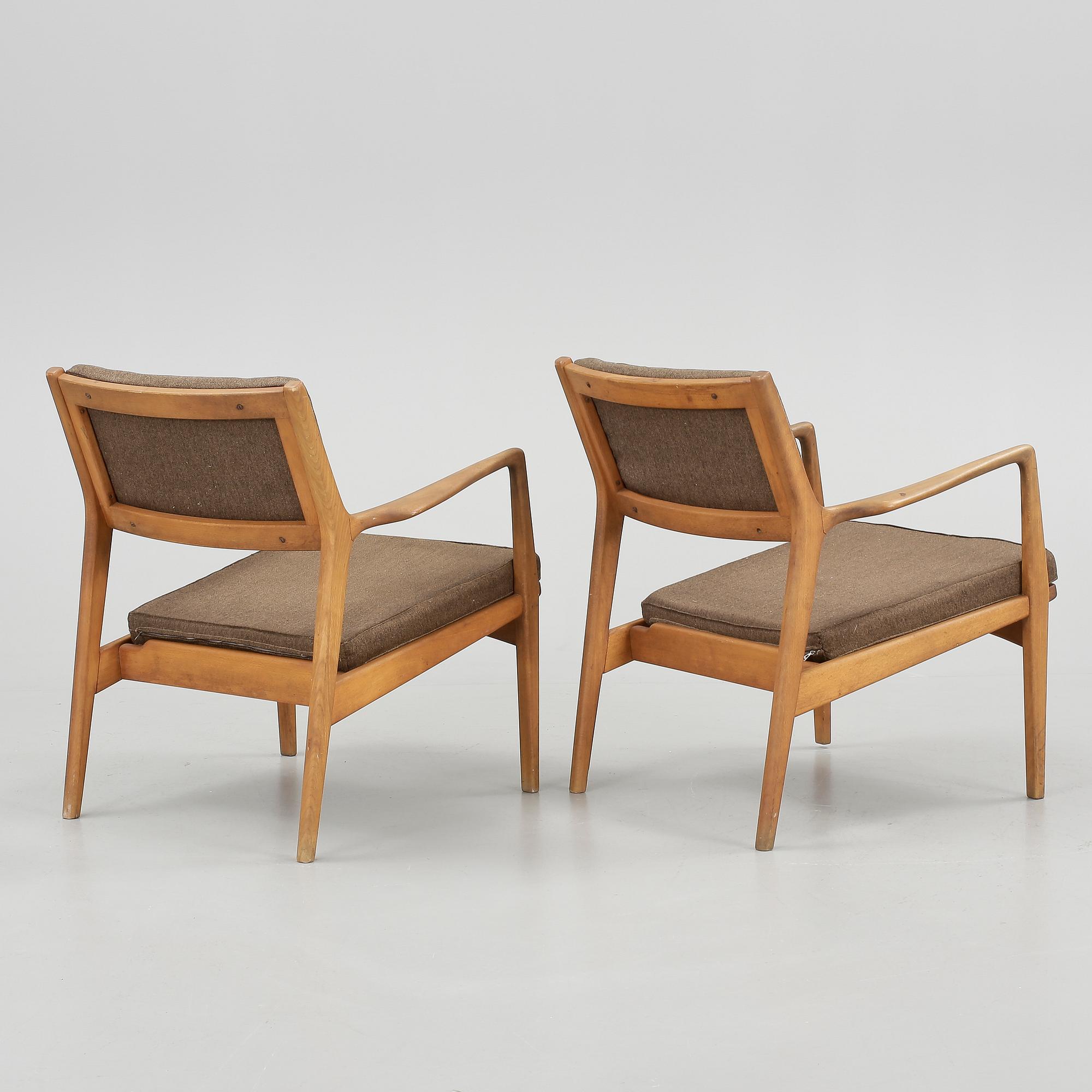 FÅTÖLJER, ett par, JO Carlsson, Vetlanda, 1960-tal.