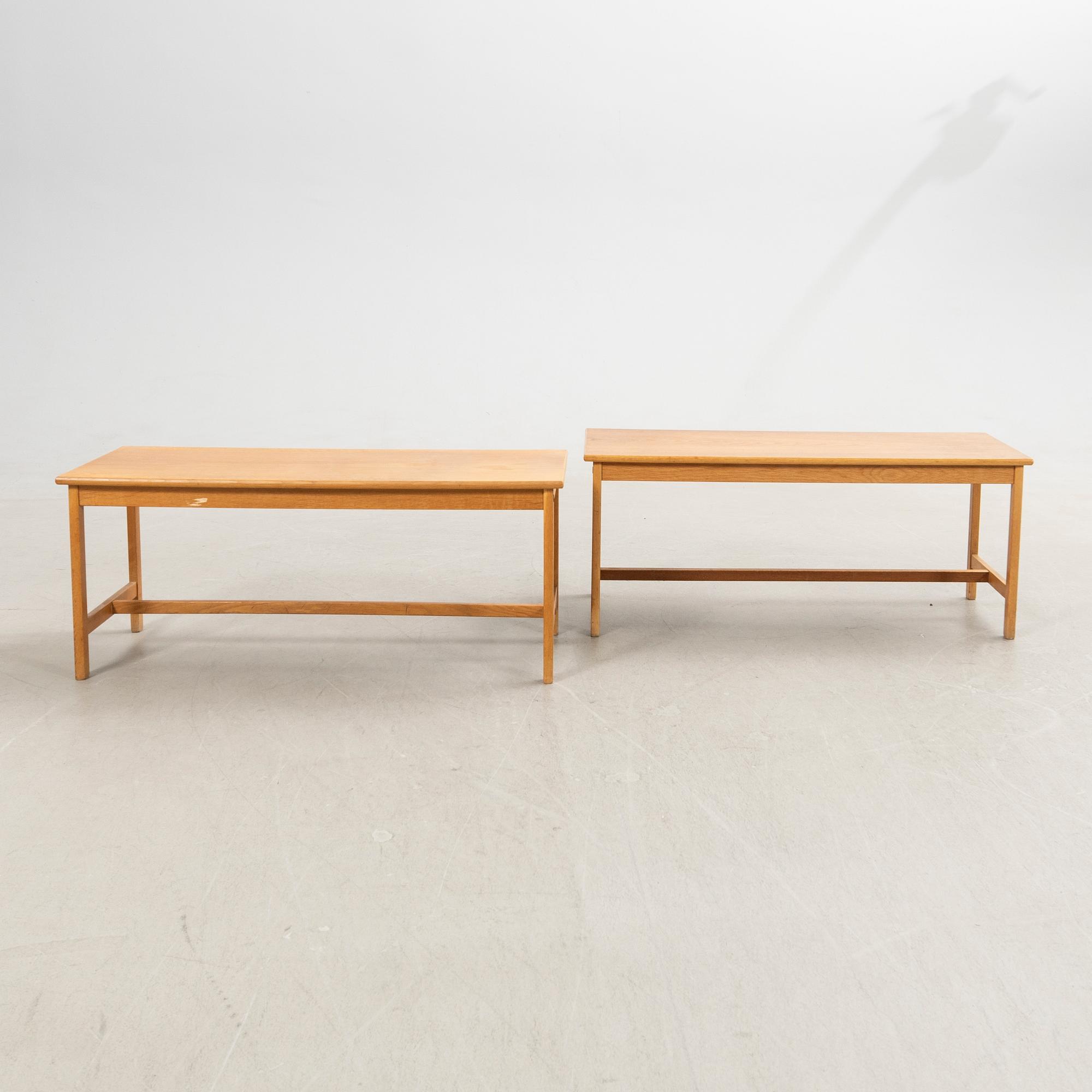 Benches, a pair, later part of the 20th century.
