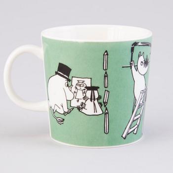 MOOMIN-MUG, porcelain, 'Drawing', Moomin Characters, Arabia 1996-2002.