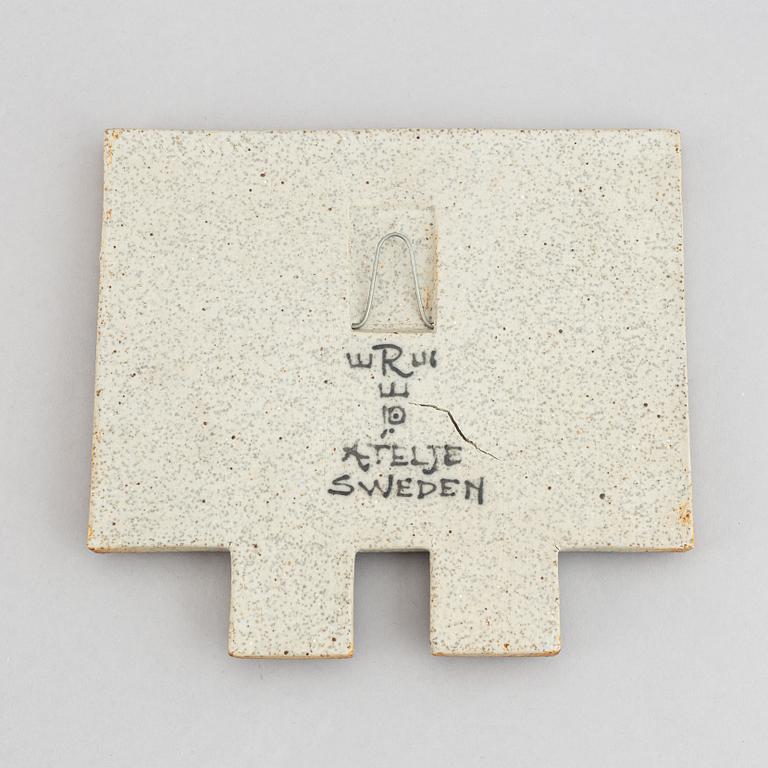 Inger Persson, an earthenware wall relief, Rörstrand Atelje,