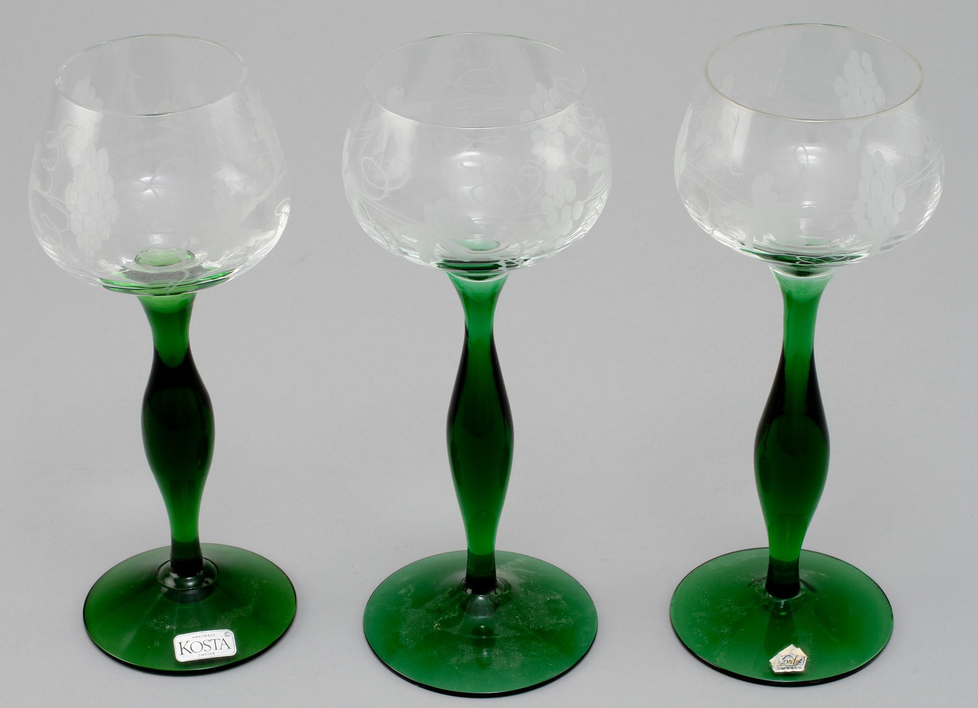 VITVINSGLAS, 12 st, 1900-talets fjärde kvartal.