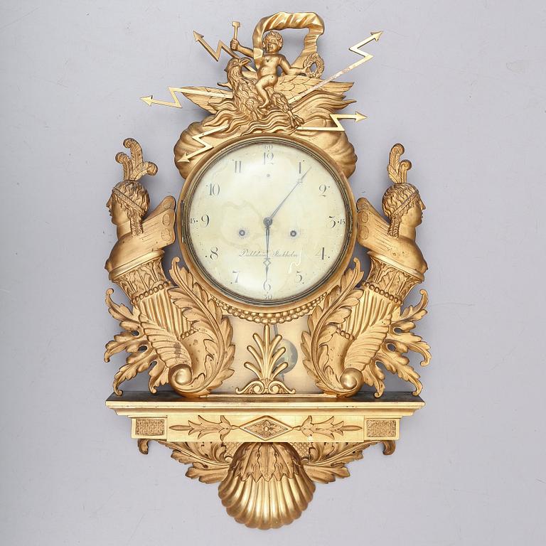 VÄGGPENDYL, sengustaviansk, Israel Dahlström, Stockholm (1762-1829).