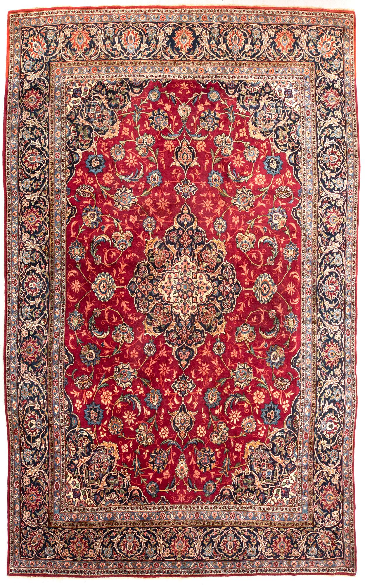 A semaintique/antique Kashan carpet ca 383x265 cm.