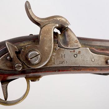 A Swedish percussion pistol, for the Armed Forces, 1854 Navy pattern.