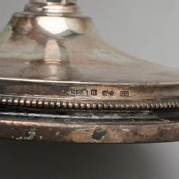 LJUSSTAKAR, ett par, silver, MGAB, Uppsala, 1957.