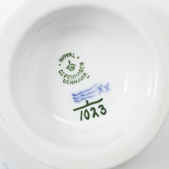Royal Copenhagen, seven piece 'Blue Fluted Full Lace', Denmark.