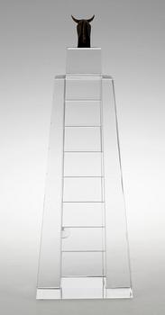 GUNNAR CYRÉN, skulptur, glas "Den heliga kon", Orrefors 1988.