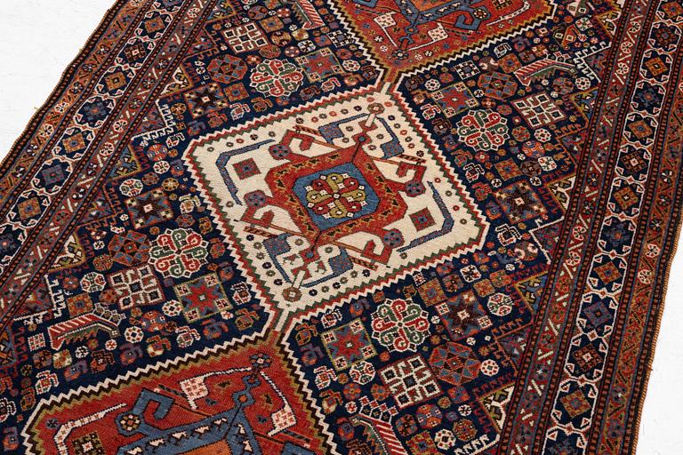Carpet, Qashqai, antique, approx. 237 x 142 cm.
