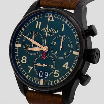 ALPINA, Startimer Pilot, Big Date, chronograph, wristwatch, 44 mm.