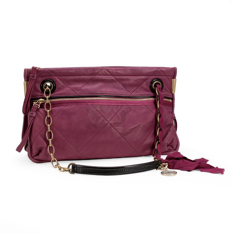 LANVIN, a purple leather shoulder bag.
