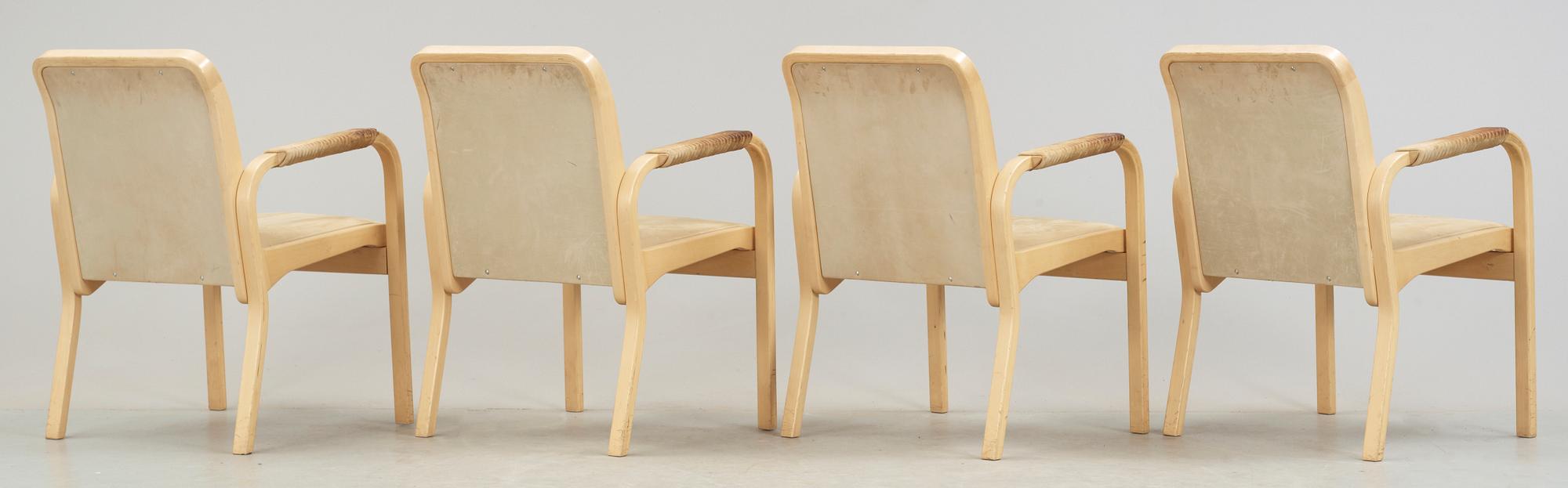 KARMSTOLAR, 4 st, modell E45, Alvar Aalto, Artek.