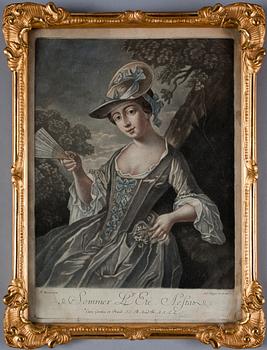 GRAVYR, efter P. Mercier, Frankrike, 1800-tal.