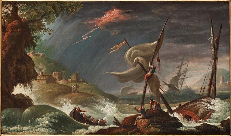 Johan Sevenbom Attributed to, Costal landscapes (a pair).