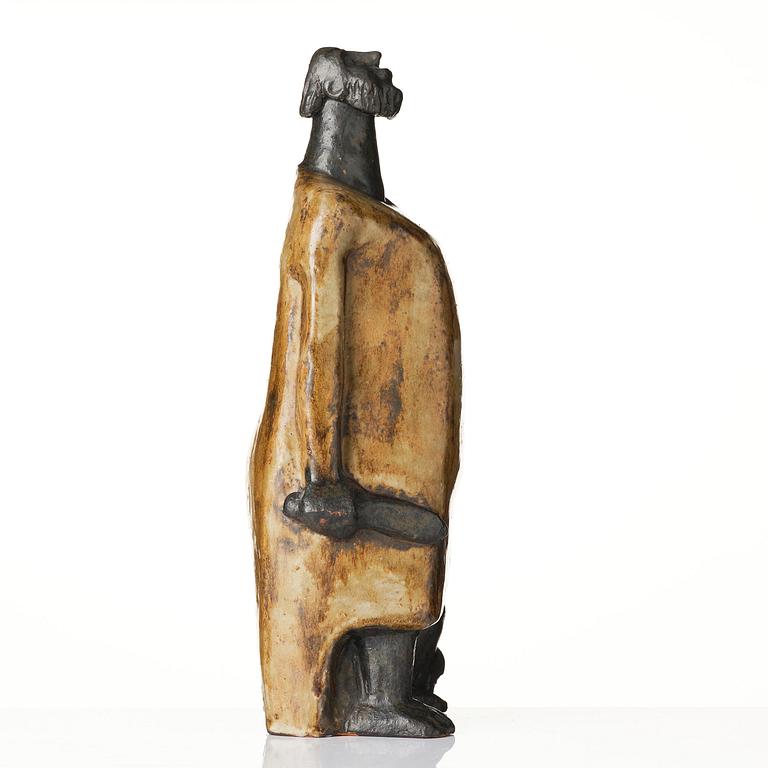 Åke Holm, a glazed stoneware sculpture, "David and Goliath", Höganäs 1950s.