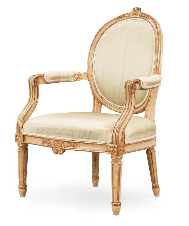 A Gustavian late 18th century armchair.