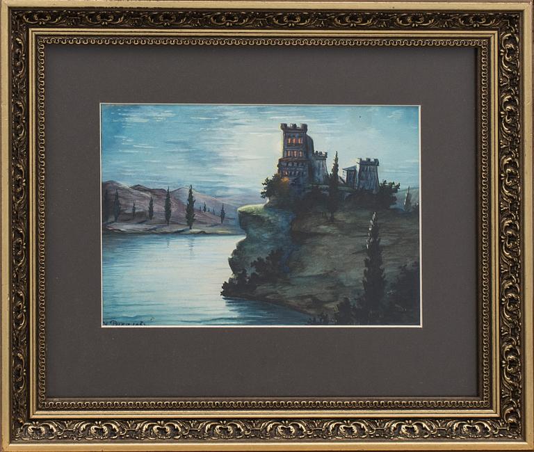 NIKOLAJ RYKALOFF, akvarell, signerad.