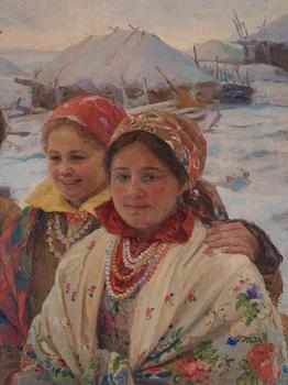 Feodor (Fedot) Vasilievich Sychkov, Winter scene with three friends.