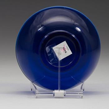 A blue glass Peking glass bowl, Qing dynasty (1644-1912).