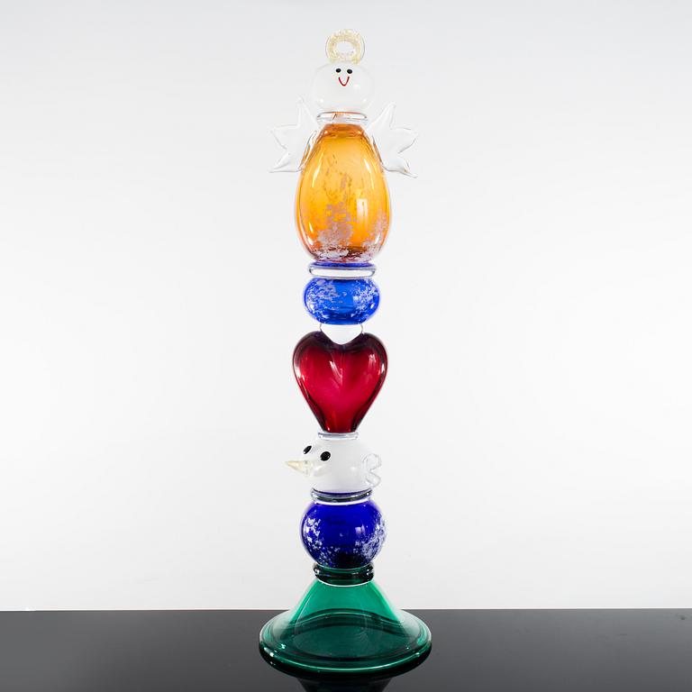 ANNA ÖRNBERG, skulptur, glas, Studioglas Strömbergshyttan, undertill signerad Anna Örnberg, märkt UNIK och daterad 2006.