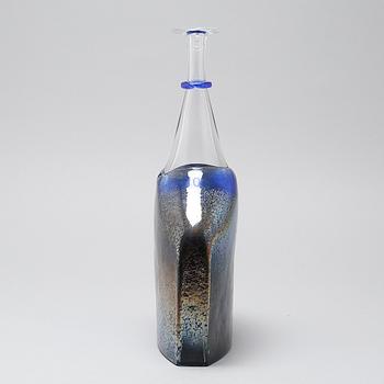 A glass flask by Bertil Vallien for Kosta Boda, signed, Artist Collection, fourth quarter of the 20th century.