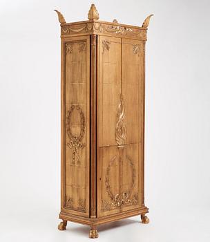 Helge Werner, a Swedish Grace gilt and carved writing cabinet, probably 1920s.