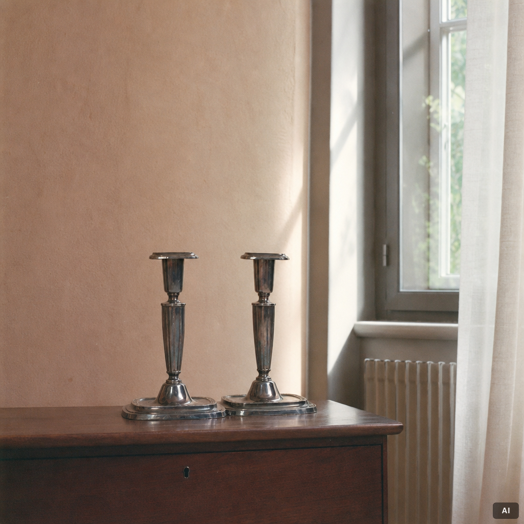 A pair of sterling silver candlesticks, C.G.Hallberg, Stockholm, Sweden, 1959.