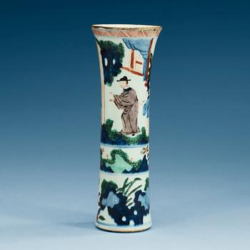 A Transitional Wucai vase, 17th Century.