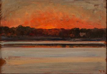 VILHELM HOLMGREN, oil on panel, signed V.H.