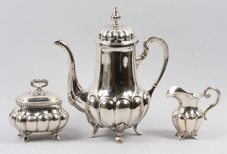 KAFFESERVIS, 3 delar, silver, importstmpl.