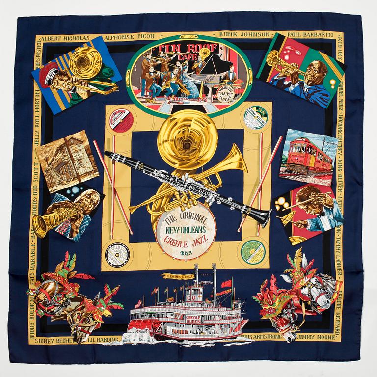 HERMÈS, a silk scarf, "New Orleans Creole Jazz".