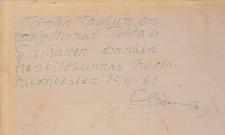 OSKARI PAATELA, olja på skiva, signerad och daterad 1946.