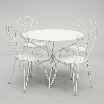TRÄDGÅRDSMÖBLER, 5 delar, 1900-tal.
