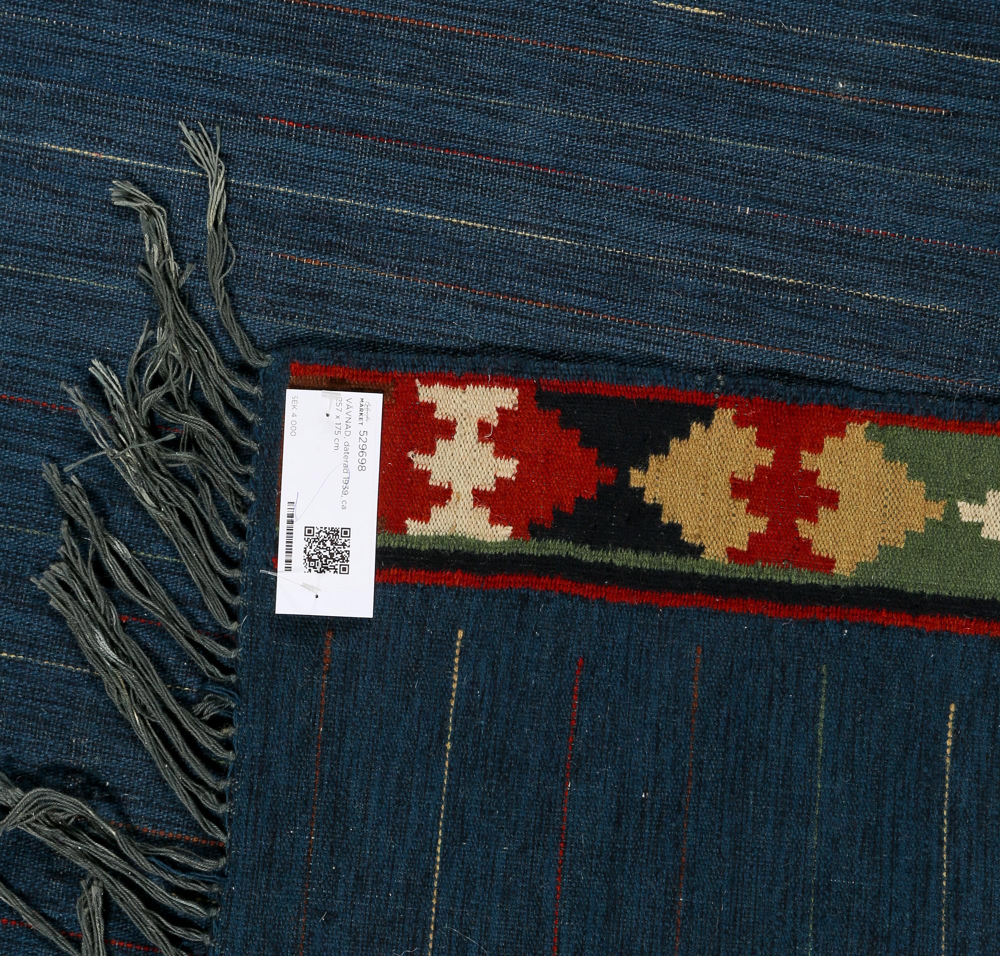 VÄVNAD, daterad 1939, ca 257 x 175 cm.