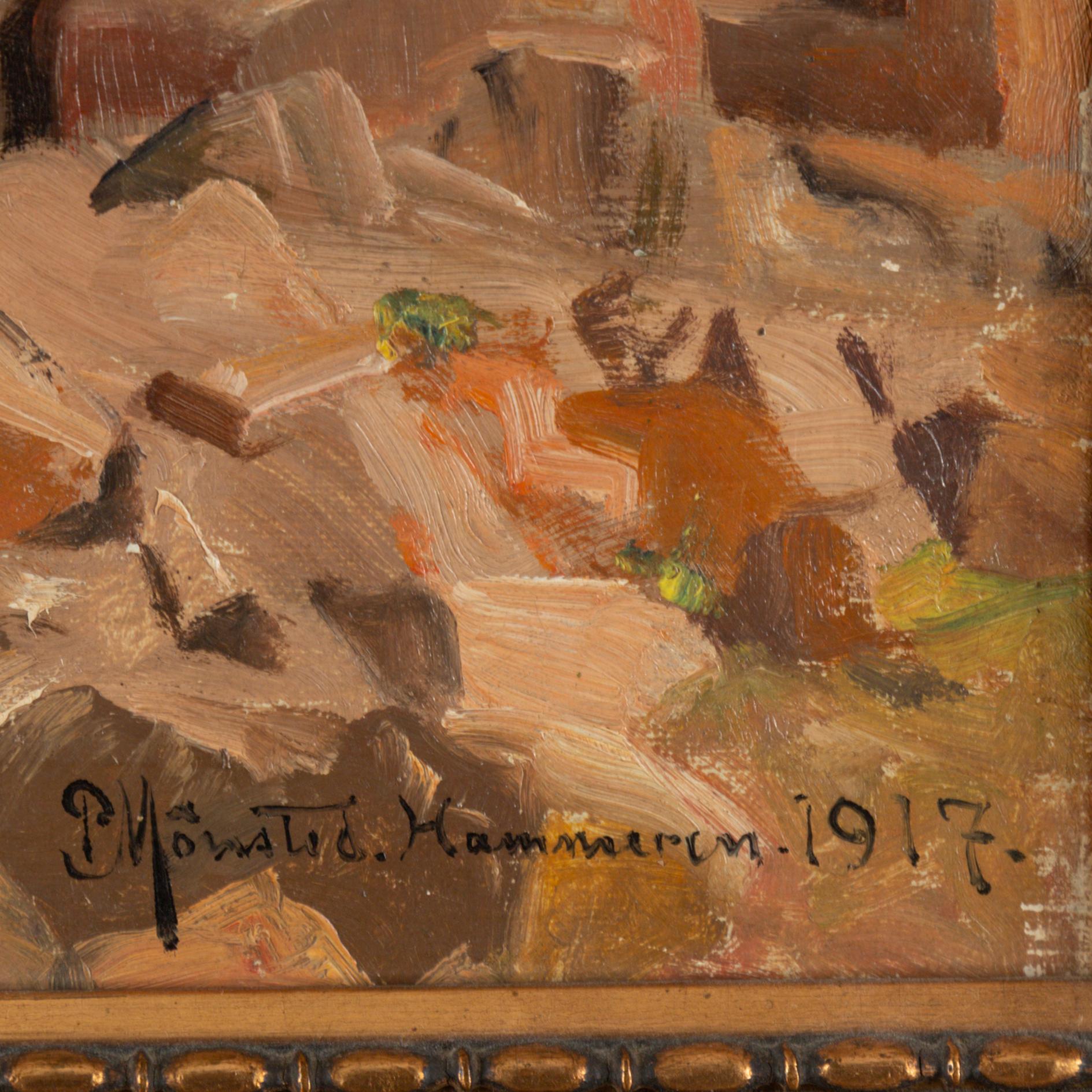 PEDER MORK MÖNSTED, oil on canvas, signed and dated 1917.