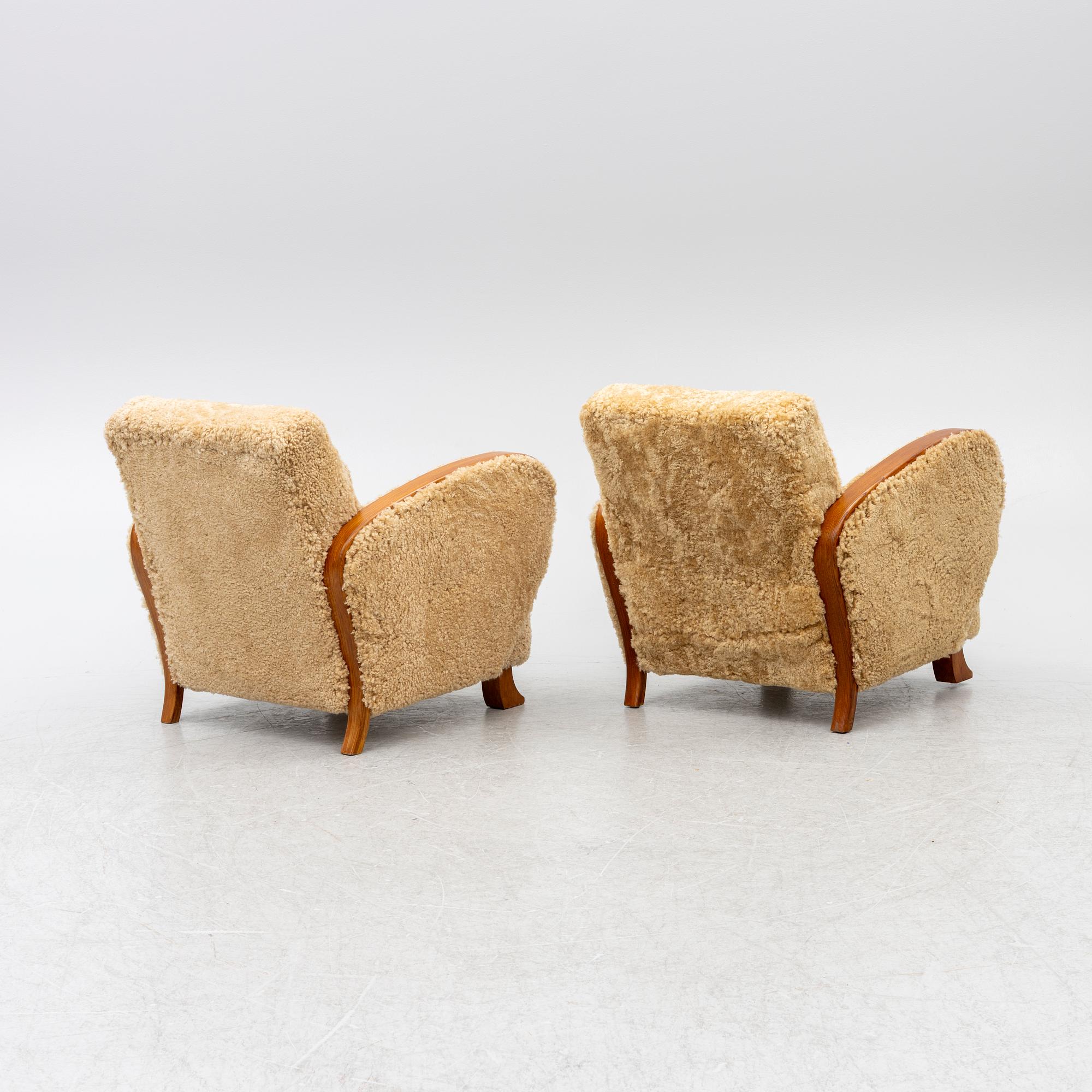 Armchairs, functionalism, 1930s/40s.