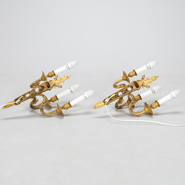 Väggappliquer, ett par, Louis XVI-stil, 1800-talets slut.