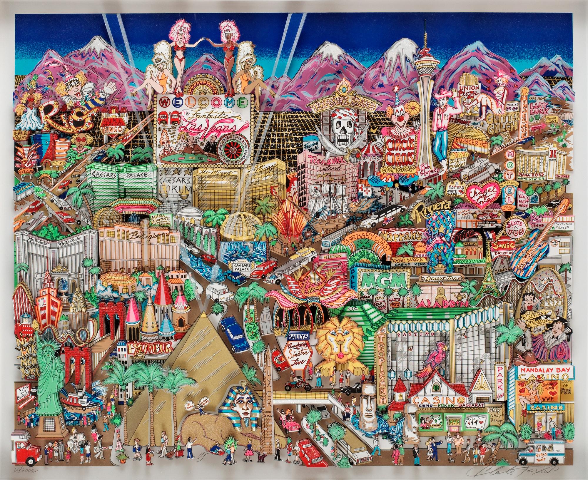 Charles Fazzino, "Welcome to fantastic Las Vegas".