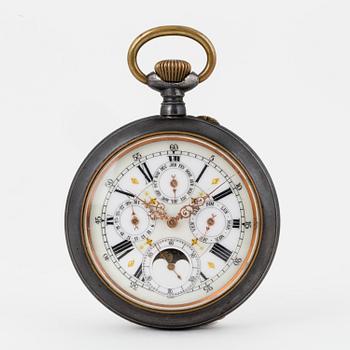 POCKET WATCH, 69 mm, calendar,