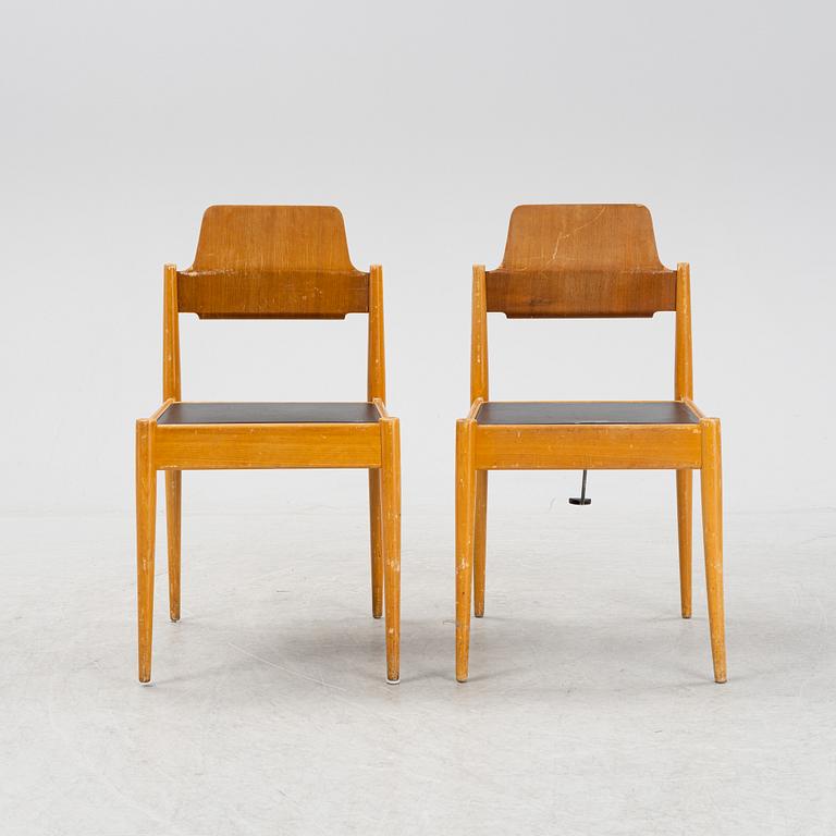 Egon Eiermann, eleven church chairs, from Kaiser Wilhelm Memorial Church, Berlin 1950s.