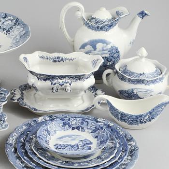 SERVISDELAR, 109 st, flintgods, "Skåne", Rörstrand, 1900-tal.