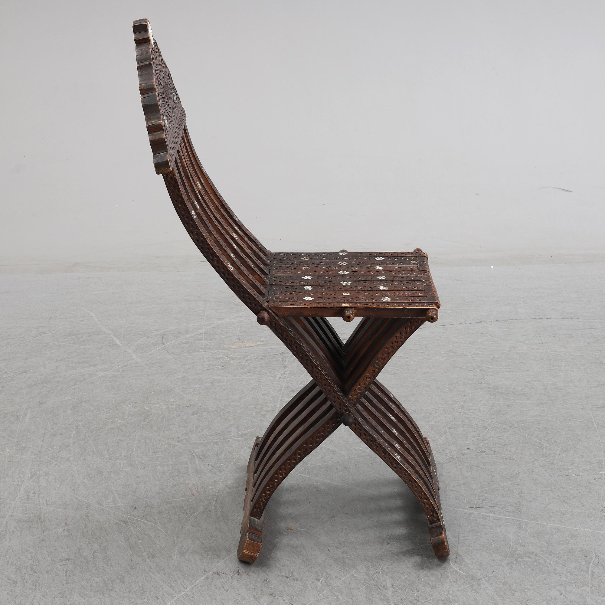 An early 20th century folding chair from the ottoman empire.