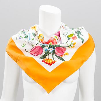 GUCCI Silk Scarf with Costume jewelry Earrings.