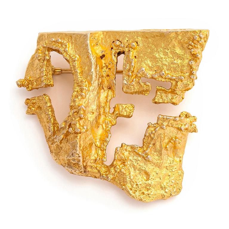 Björn Weckström, a 14K gold brooch 'Dinosaur'. Lapponia 1970.