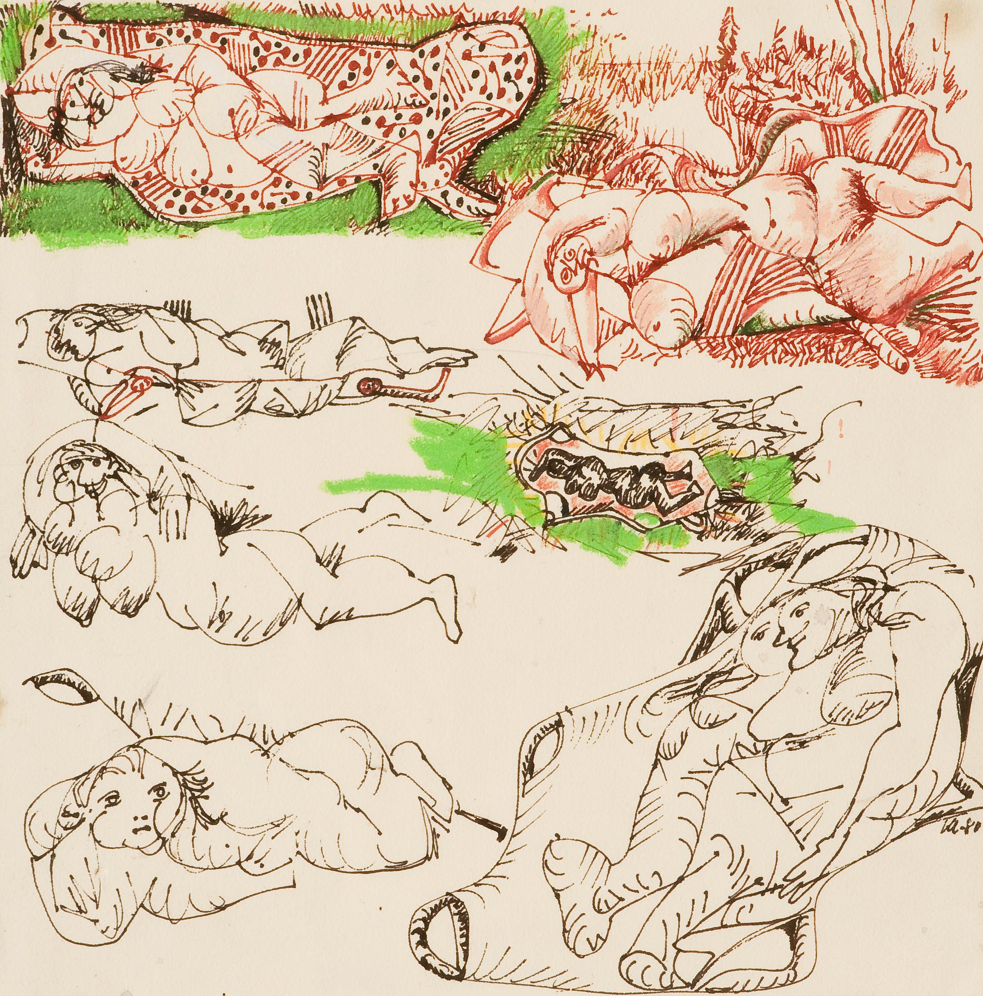 Kauko Lehtinen, "7 WOMEN RESTING ON THE SHORE".